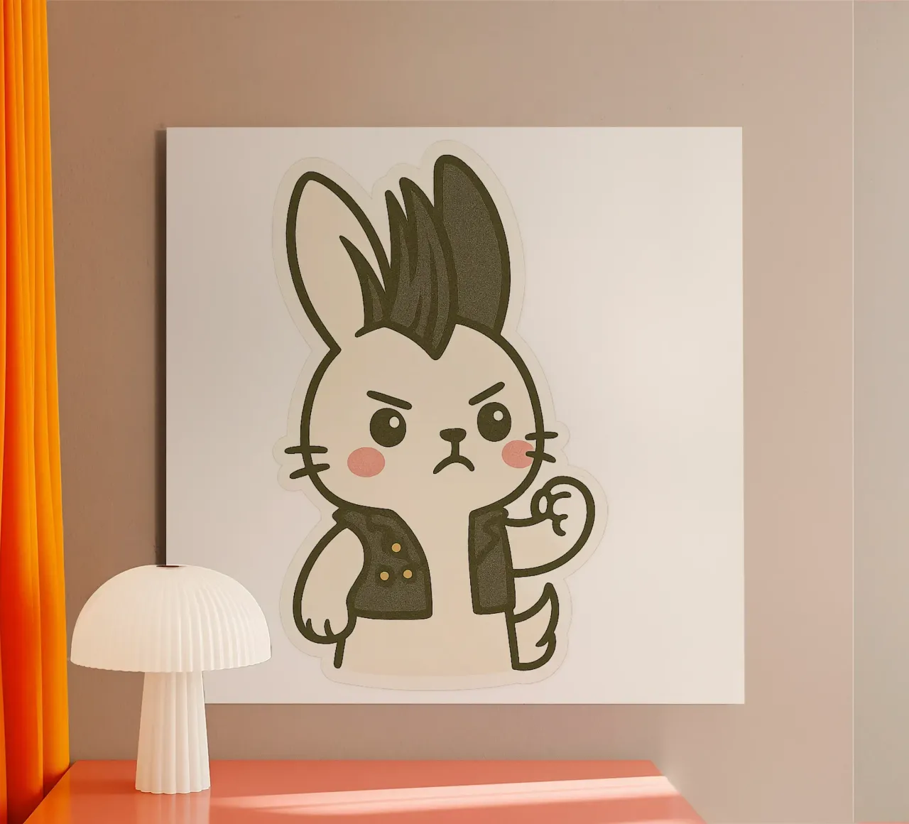 Lapin Punk - assert your rebellious side alu-dibond by Punk & Cute - Affiches & Stickers