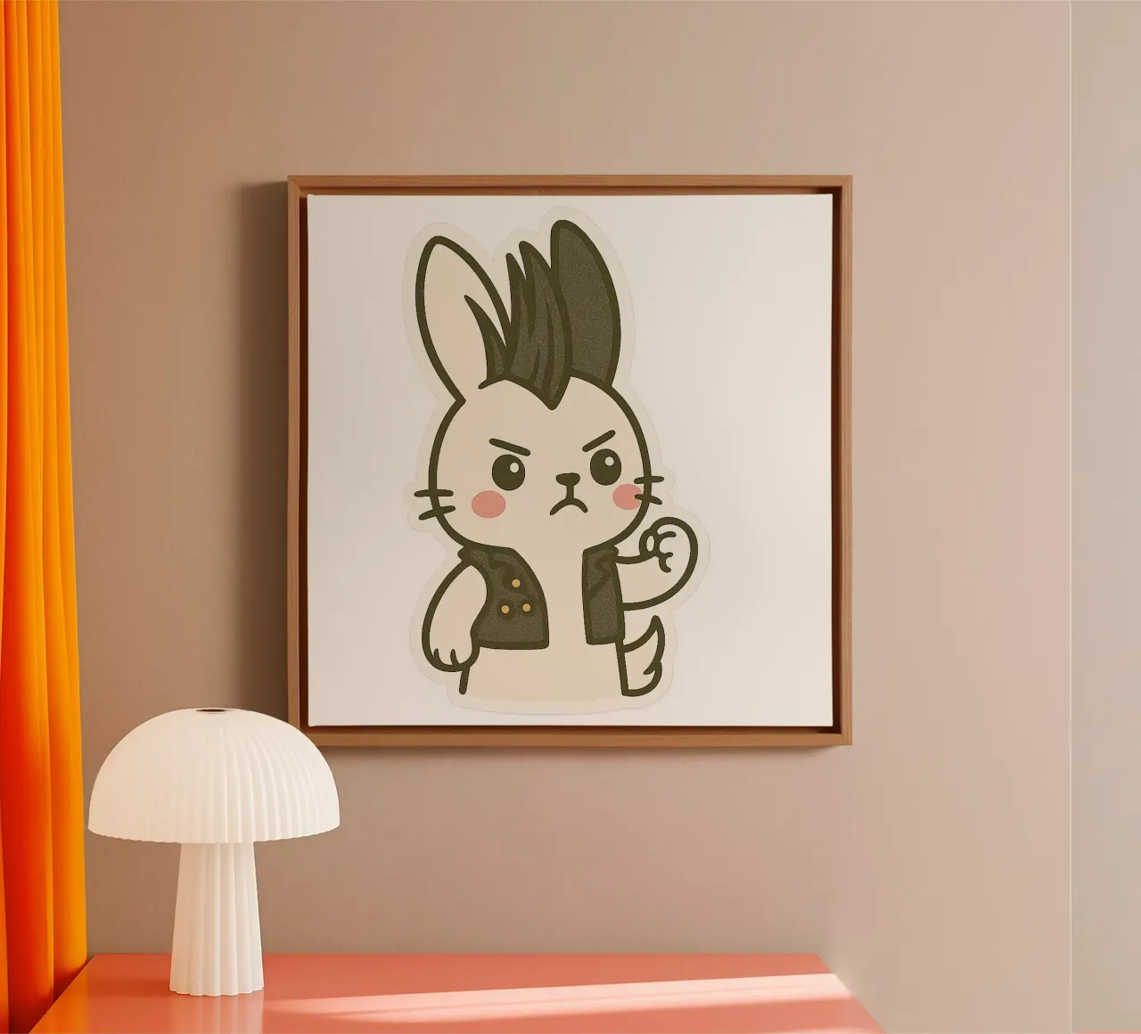 Lapin Punk - assert your rebellious side canvas by Punk & Cute - Affiches & Stickers