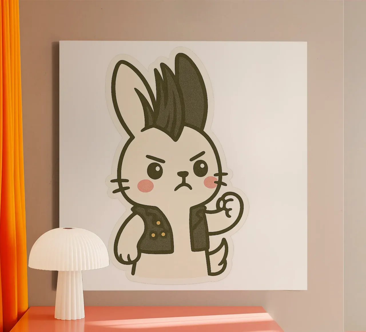 Lapin Punk - assert your rebellious side canvas by Punk & Cute - Affiches & Stickers