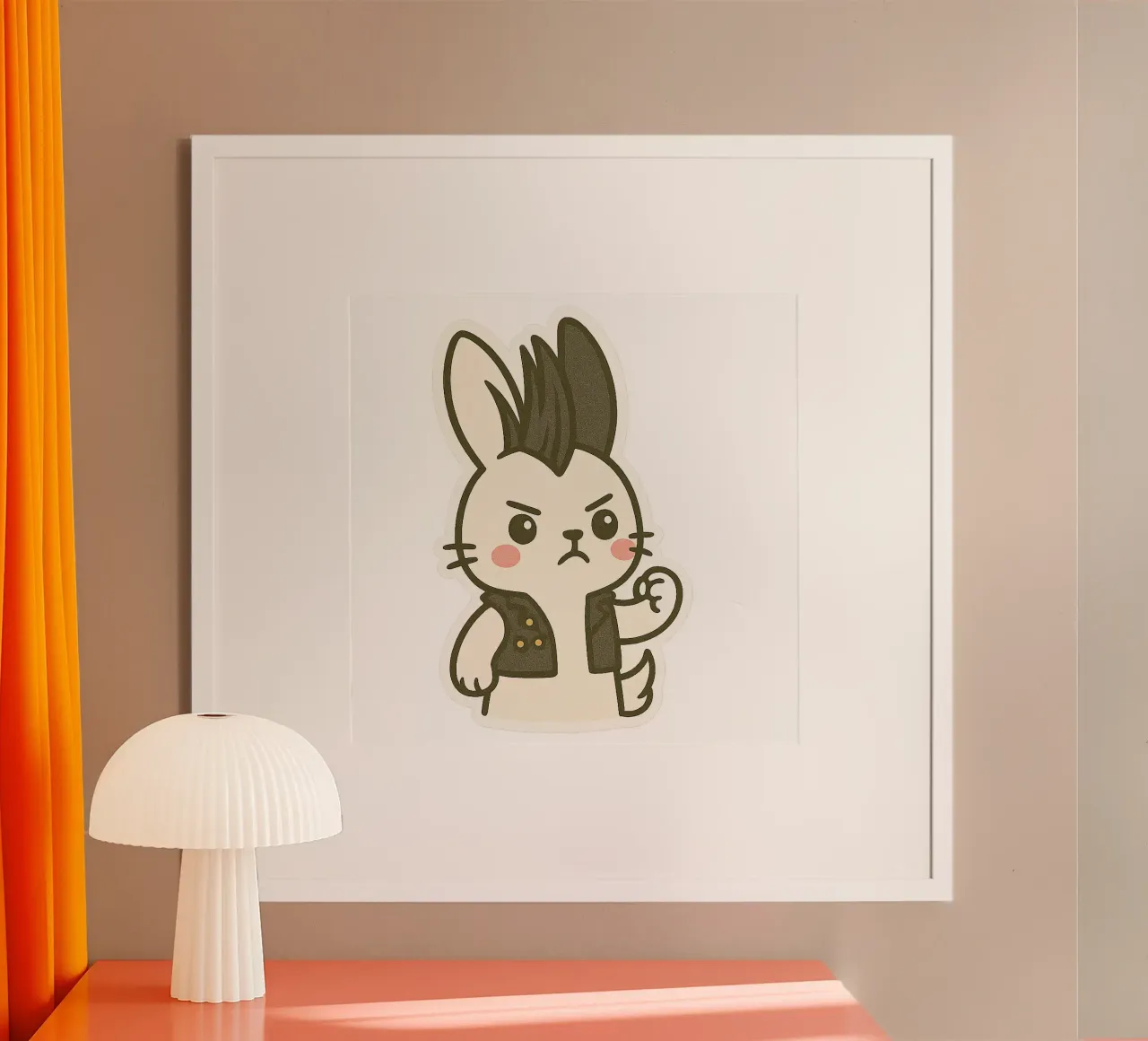 Lapin Punk - assert your rebellious side hahnemühle by Punk & Cute - Affiches & Stickers