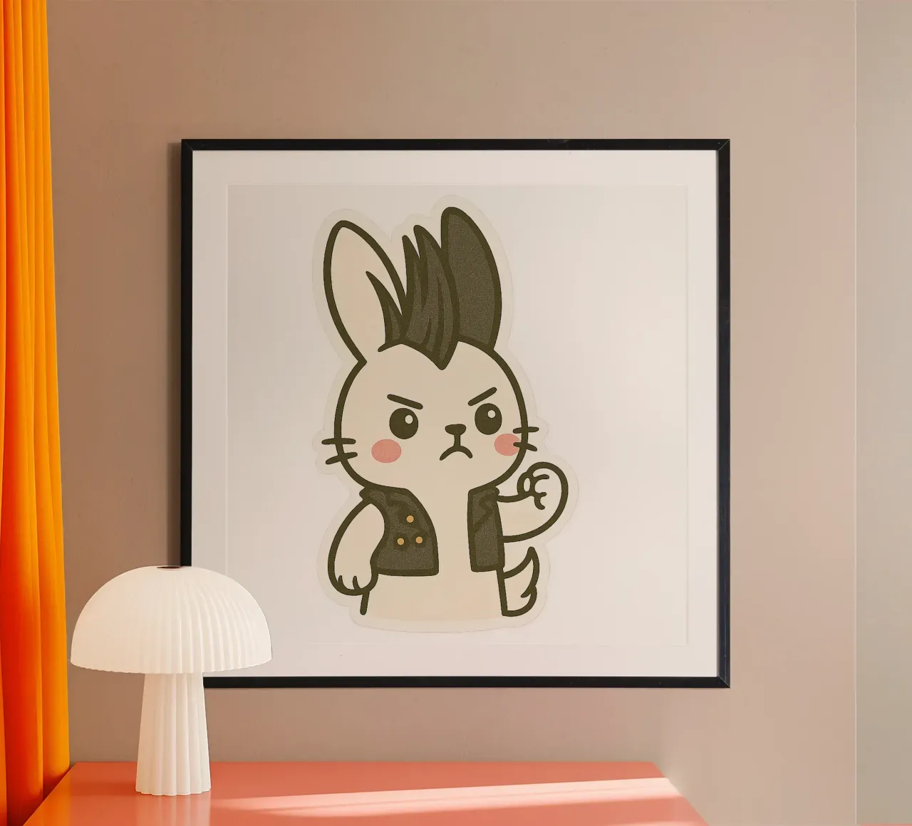 Lapin Punk - assert your rebellious side hahnemühle by Punk & Cute - Affiches & Stickers