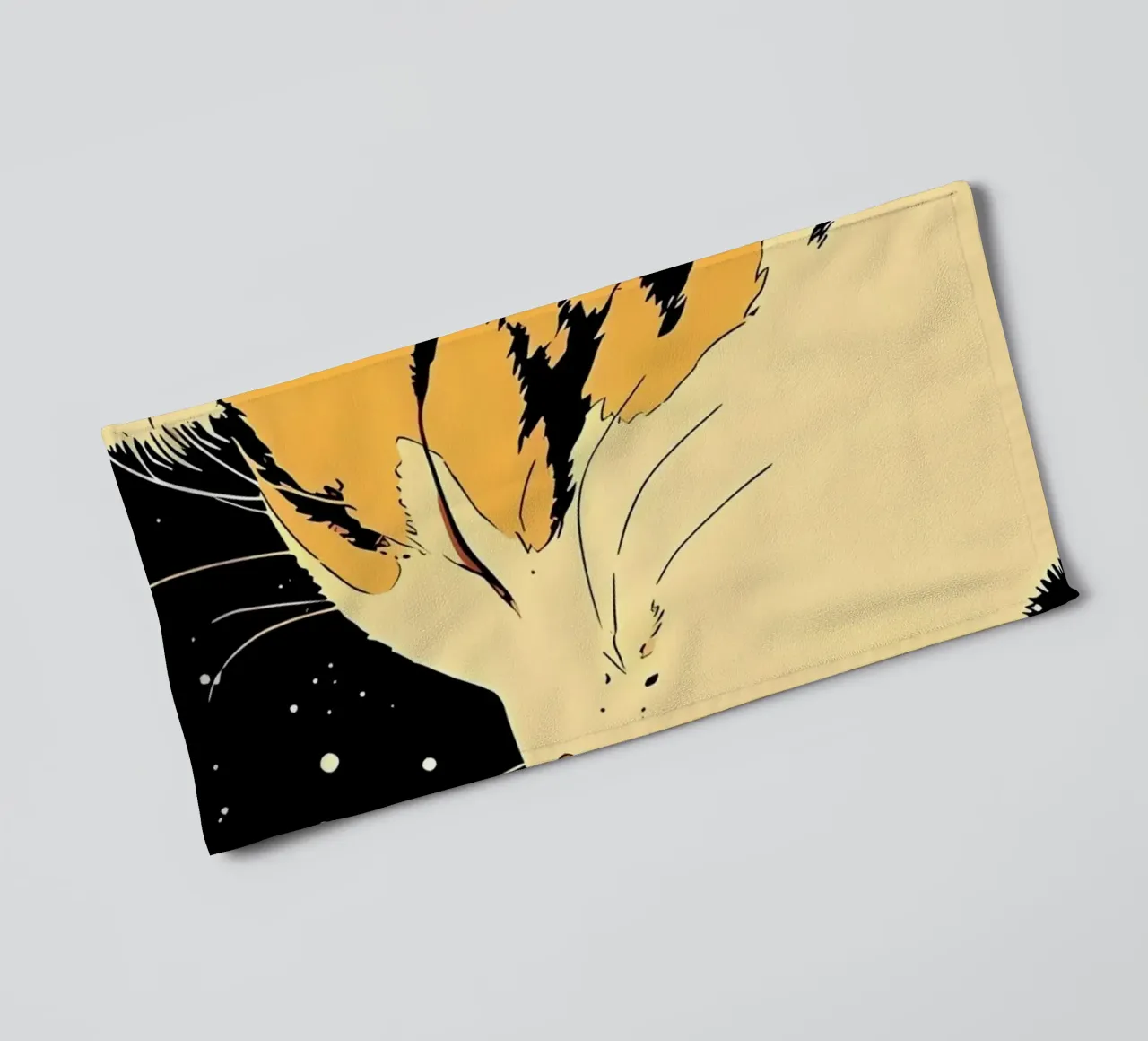 Space Cat Blowing Planet Bubbles – Colorful Sci-Fi Vector Ar towel by Mittelerde Atelier