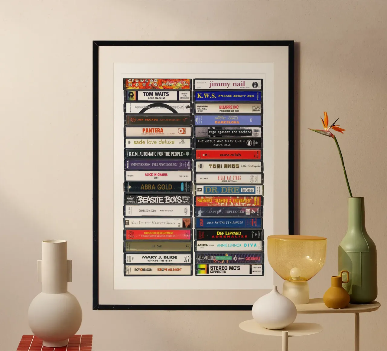 Muziek van 1992 - 33e verjaardagscadeau-idee - Geboren in 1992 - jaren 90 poster van MrMustardPrints