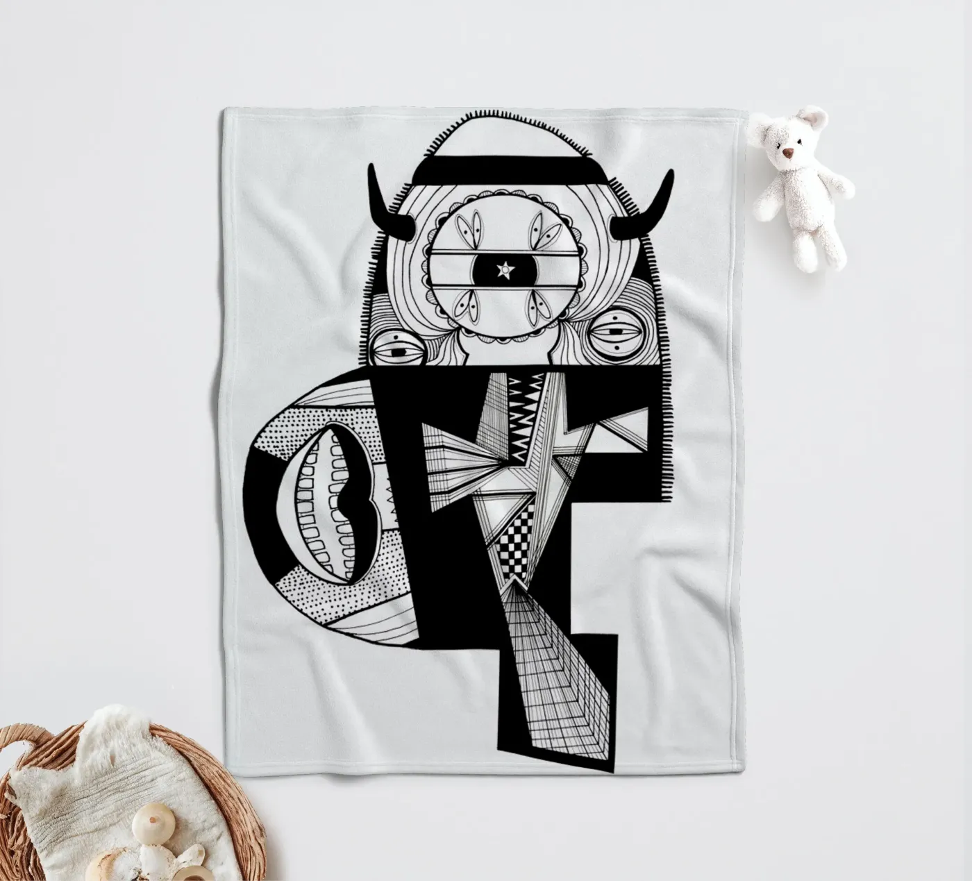 monsterfish fleecedeken van Studio Teer