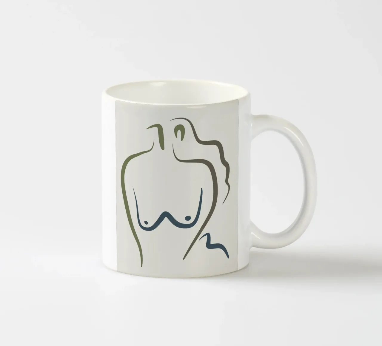 Linea grafica del busto tazza in ceramica da Little Dean