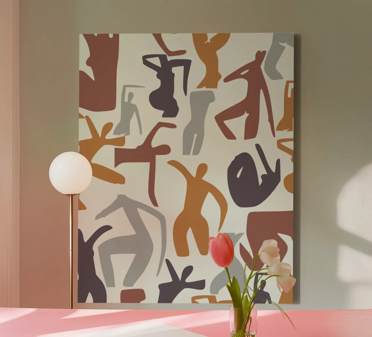 Figurative pattern canvas by Little Dean