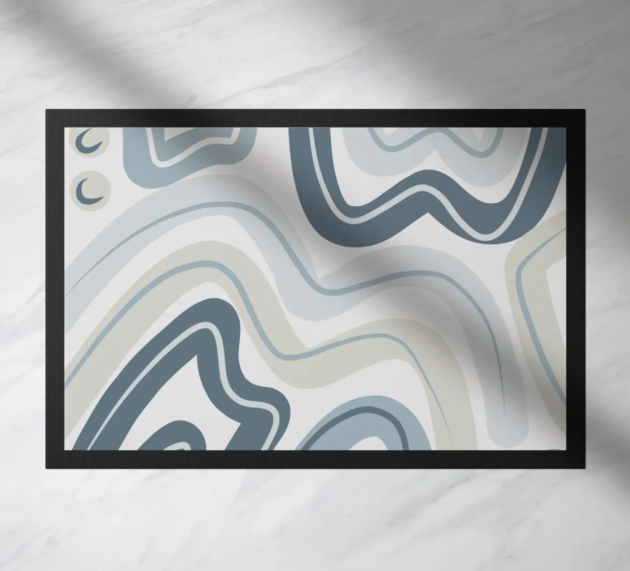 Muted blue pattern doormat by Little Dean