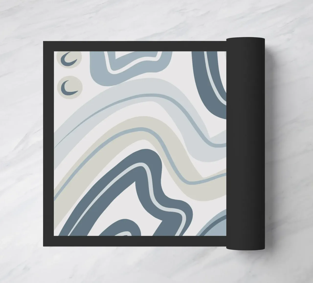 Muted blue pattern doormat by Little Dean