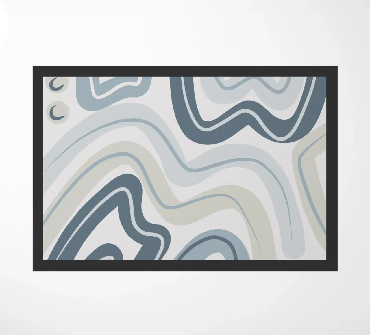 Muted blue pattern doormat by Little Dean