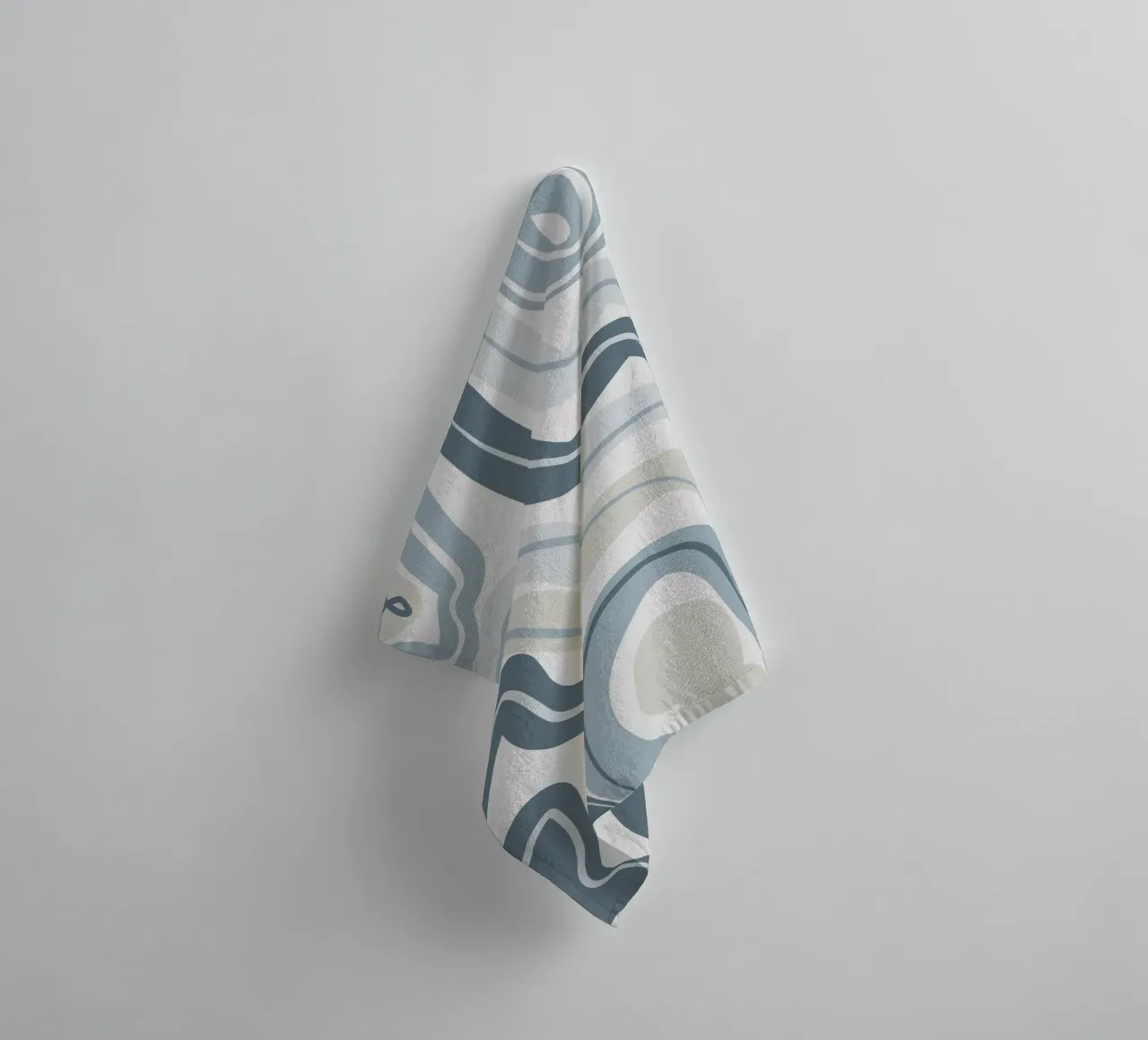 Muted blue pattern towel by Little Dean