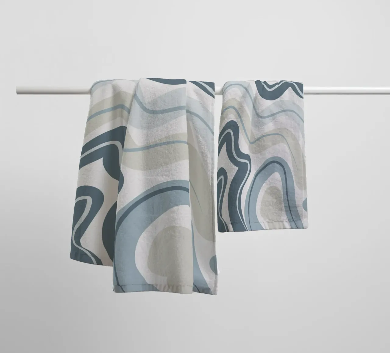 Muted blue pattern towel by Little Dean