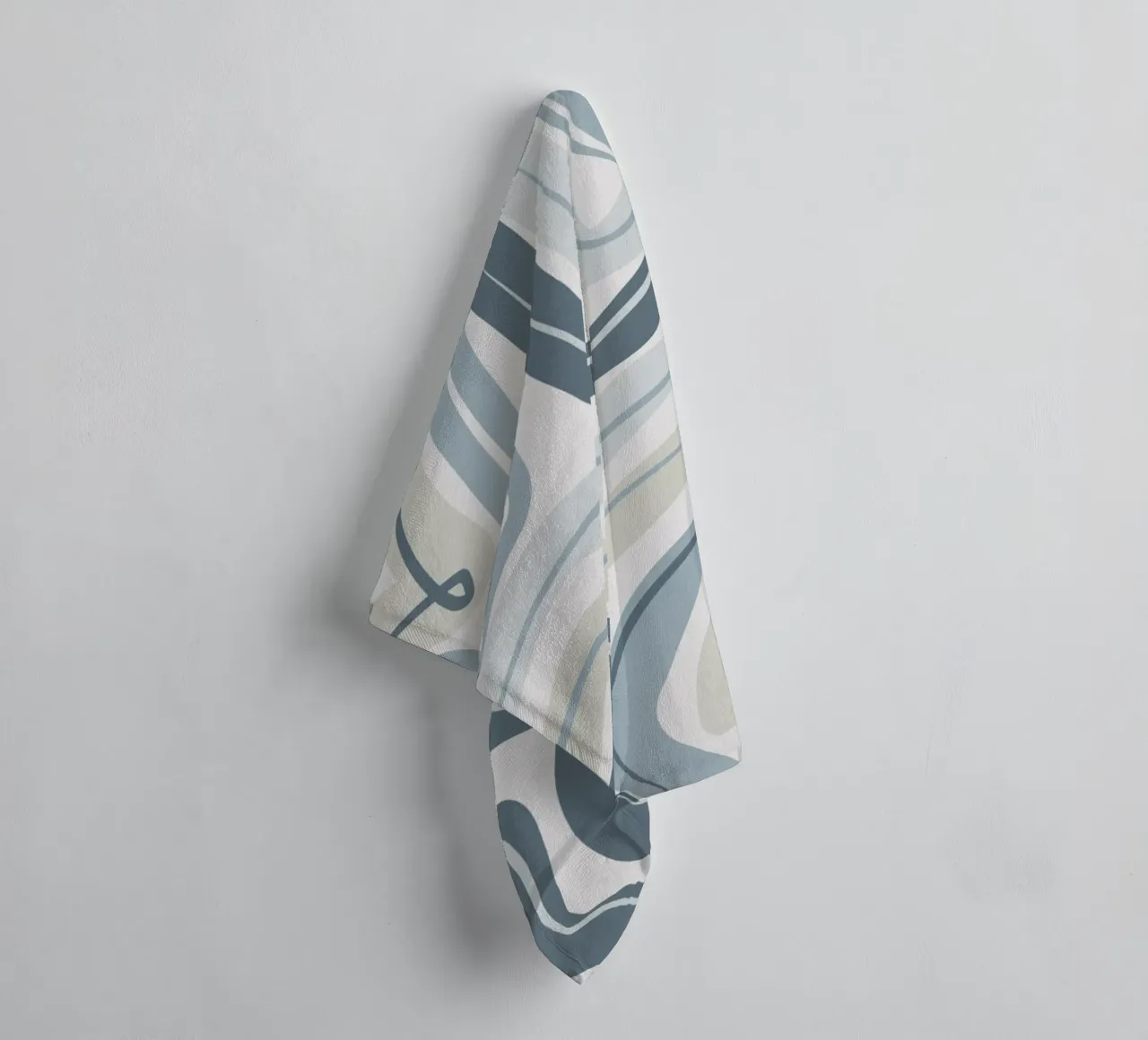 Muted blue pattern towel by Little Dean