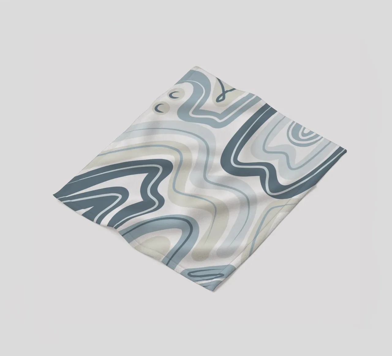 Gedempt blauw patroon fleecedeken van Little Dean