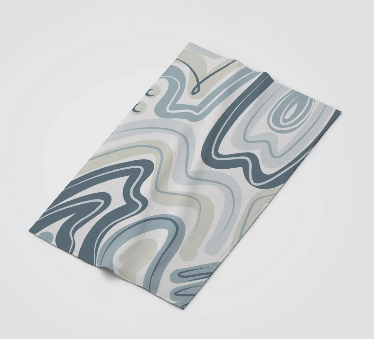 Gedempt blauw patroon fleecedeken van Little Dean