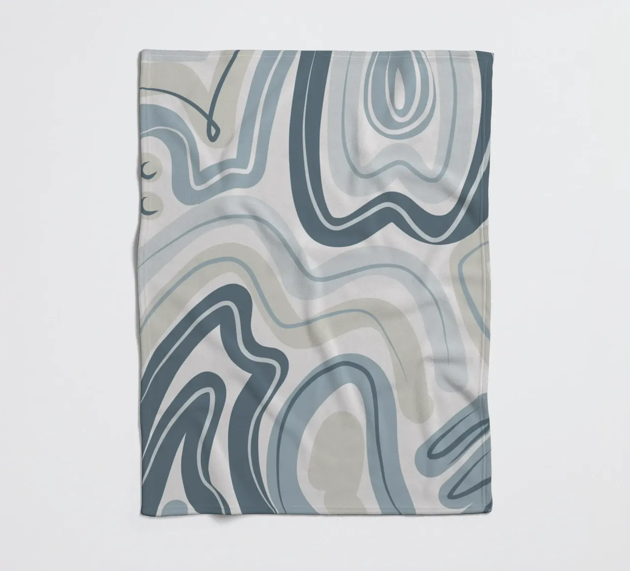 Gedempt blauw patroon fleecedeken van Little Dean