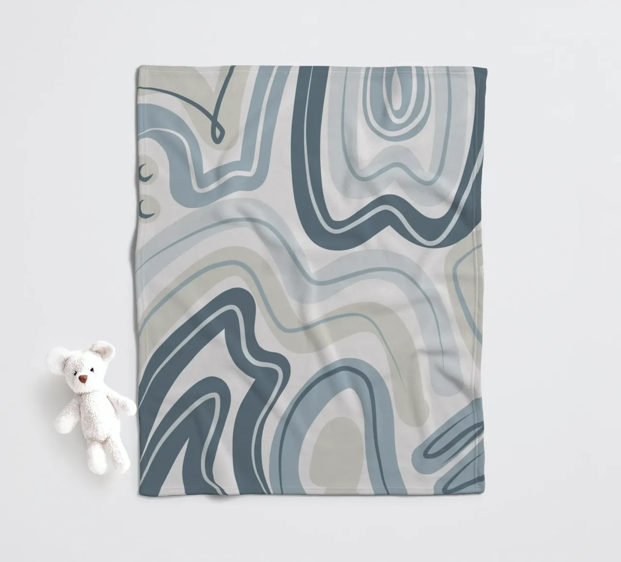 Gedempt blauw patroon fleecedeken van Little Dean