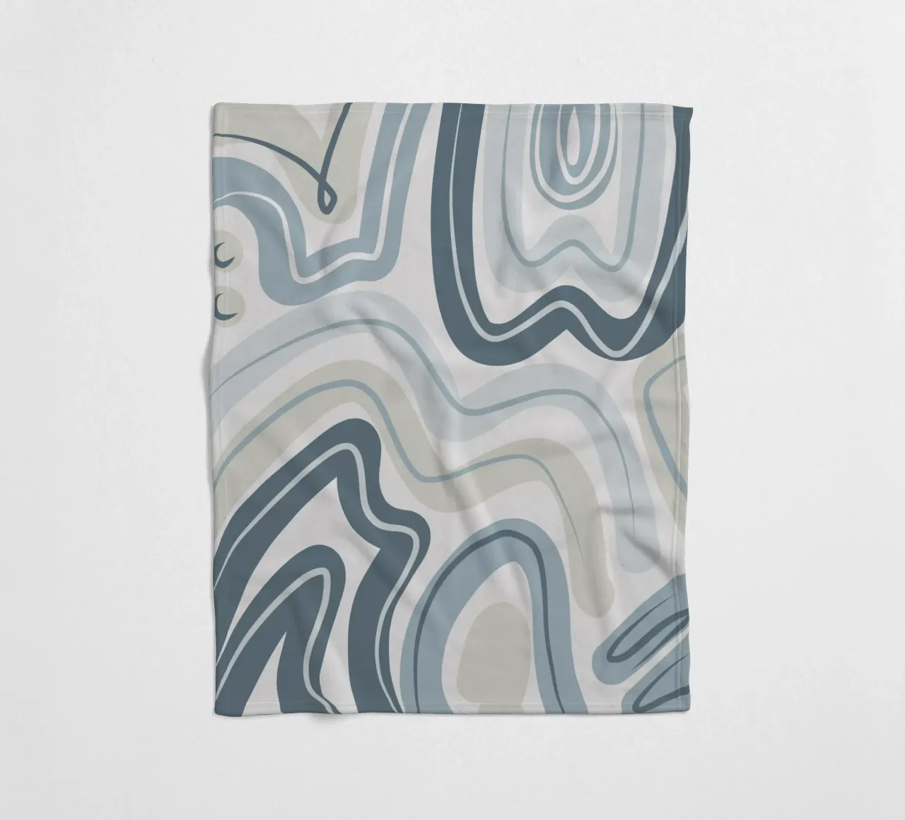 Gedempt blauw patroon fleecedeken van Little Dean