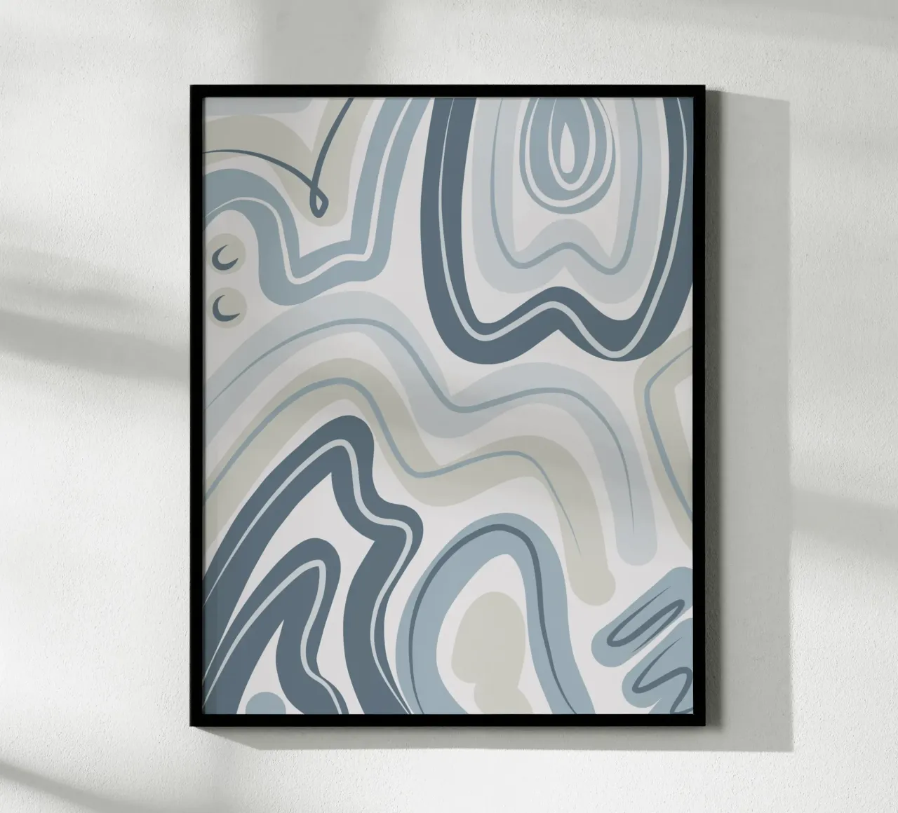 Muted blue pattern poster by Little Dean