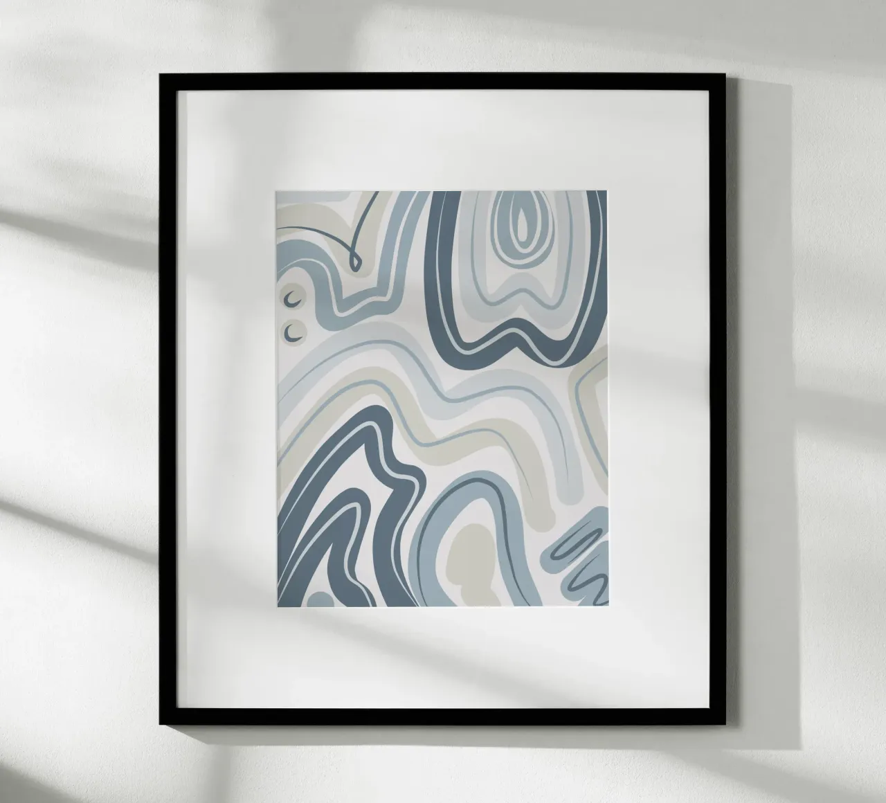 Muted blue pattern poster by Little Dean