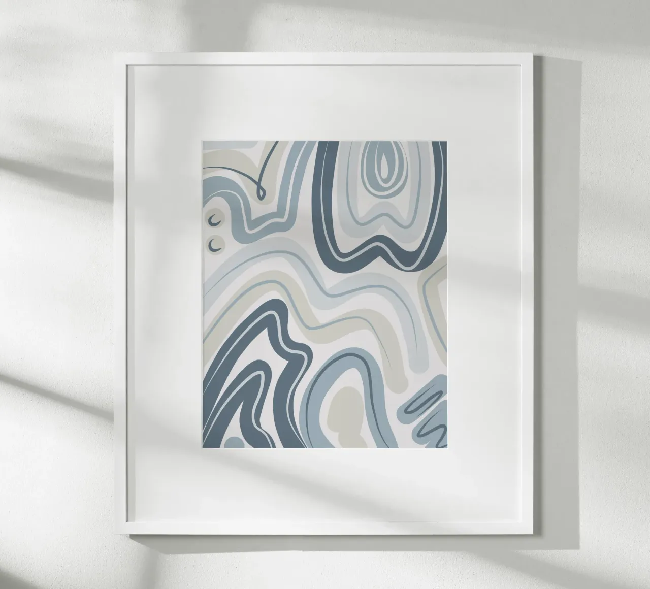 Muted blue pattern poster by Little Dean