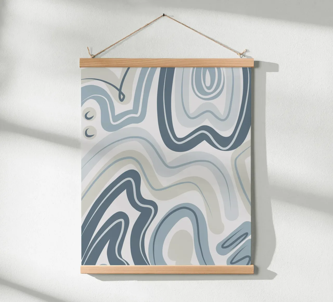 Muted blue pattern poster by Little Dean