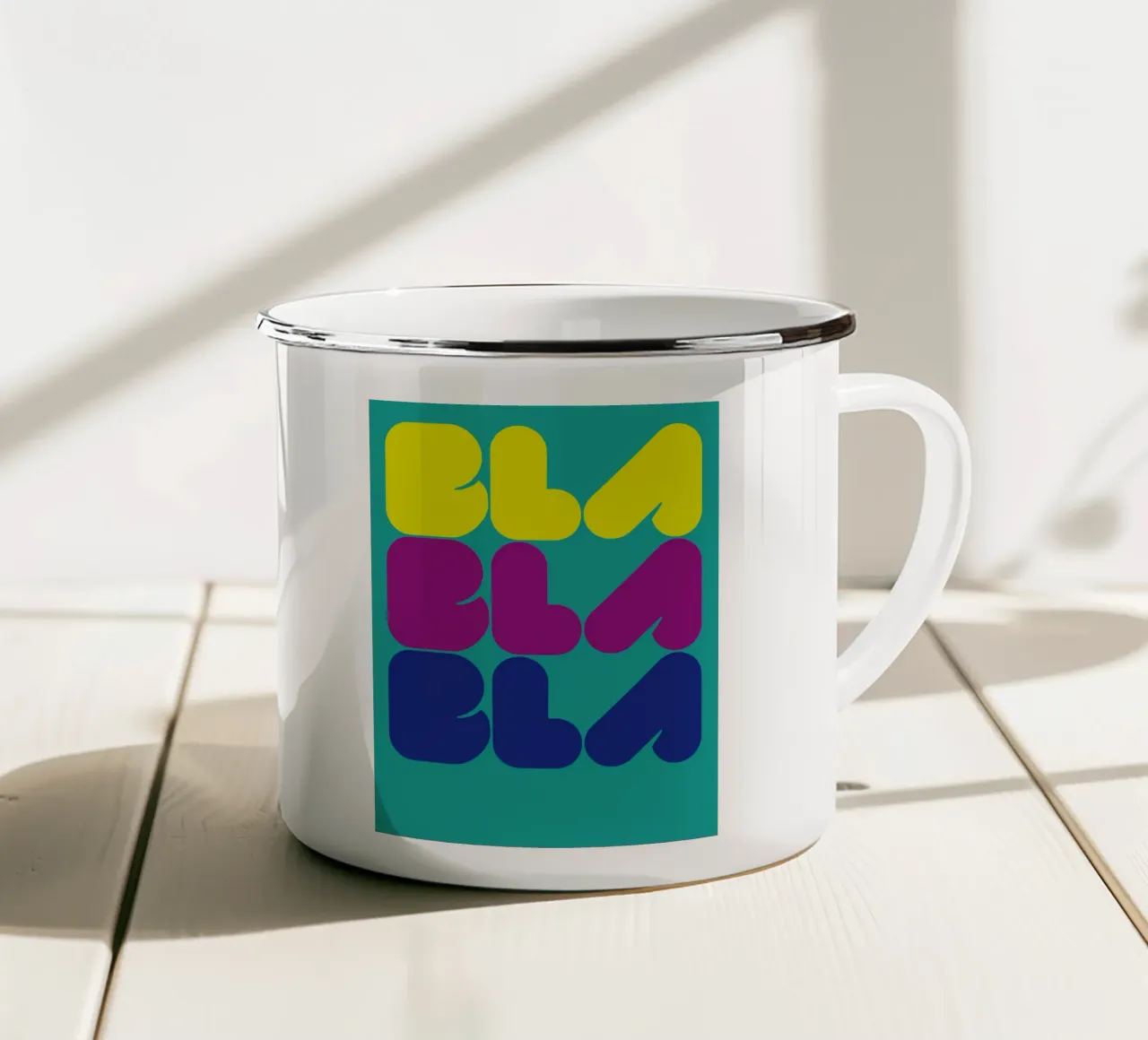 Bla Bla Bla 01 tazza in smalto da Art Fart