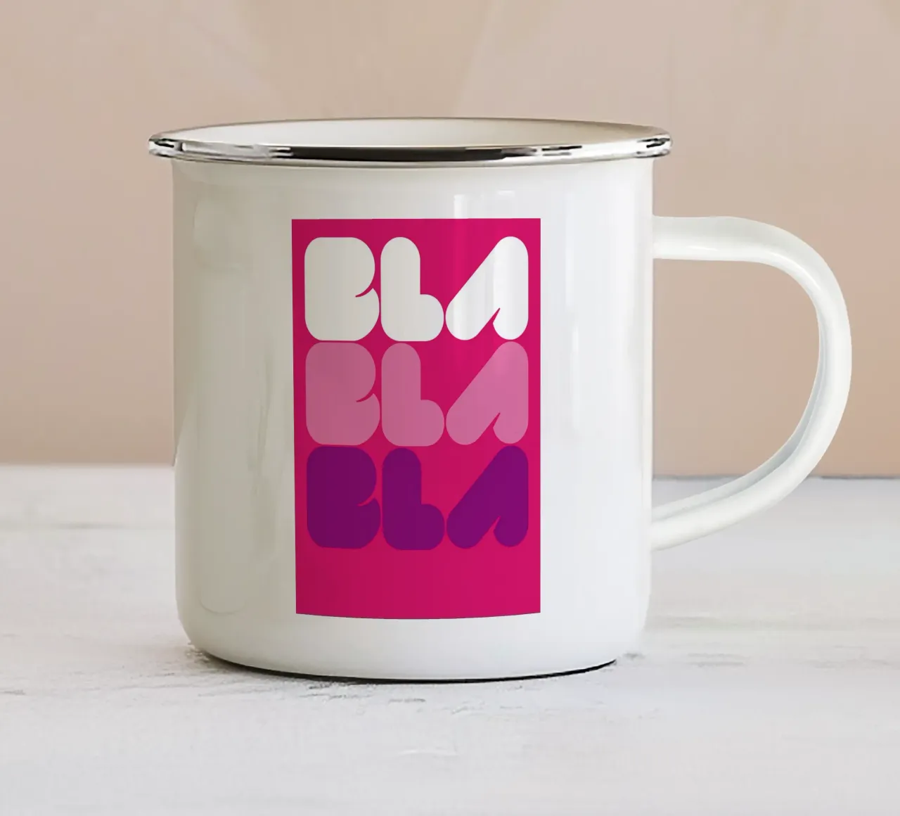Bla Bla Bla 02 tazza in smalto da Art Fart
