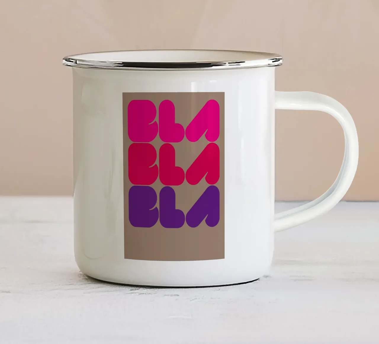 Bla Bla Bla 03 tazza in smalto da Art Fart