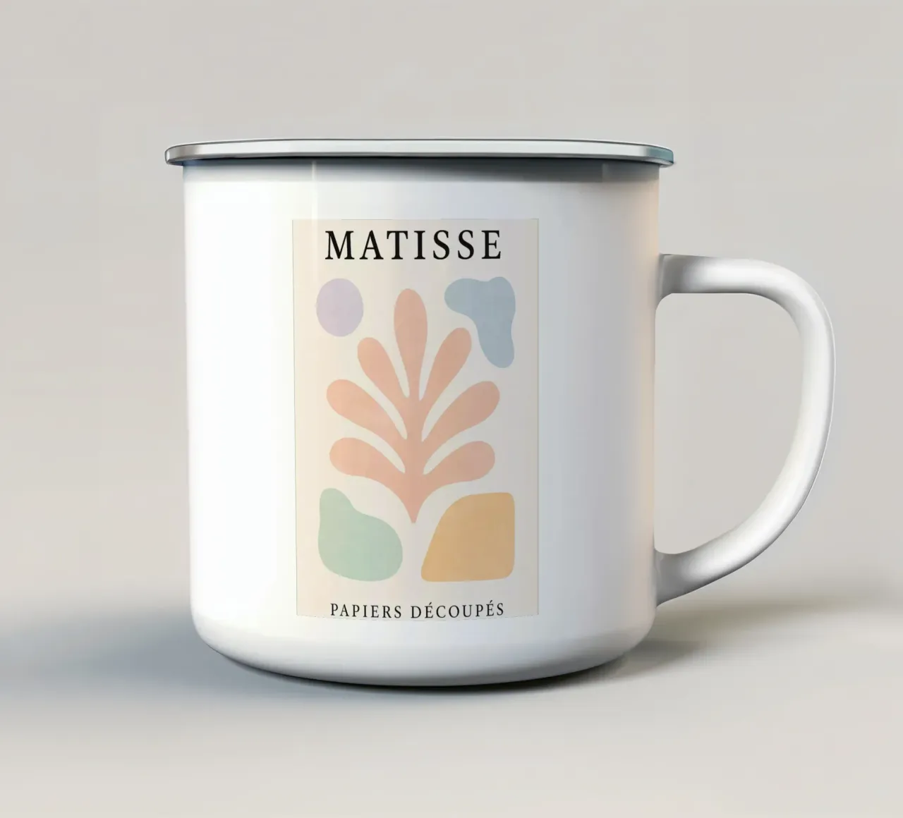 Poster in stile matissiano - Forme astratte a pastello tazza in smalto da Casa Calm