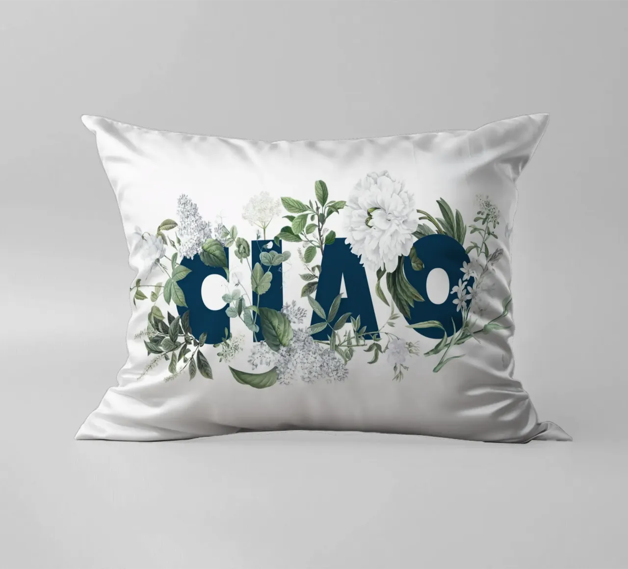 Ciao Fiori e Insetti Blu Bianco cuscino da Studio Frances M