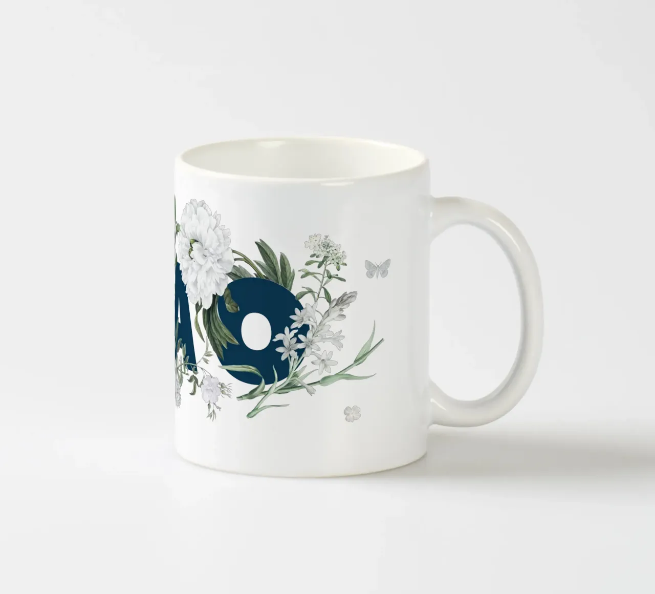 Ciao Fiori e Insetti Blu Bianco tazza in ceramica da Studio Frances M