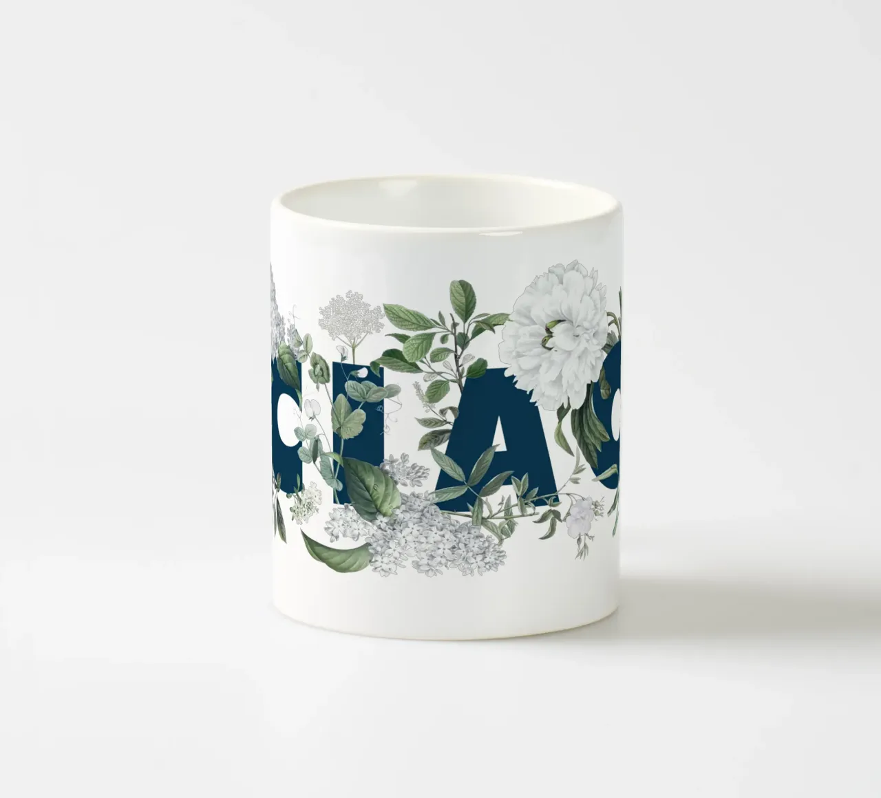 Ciao Fiori e Insetti Blu Bianco tazza in ceramica da Studio Frances M