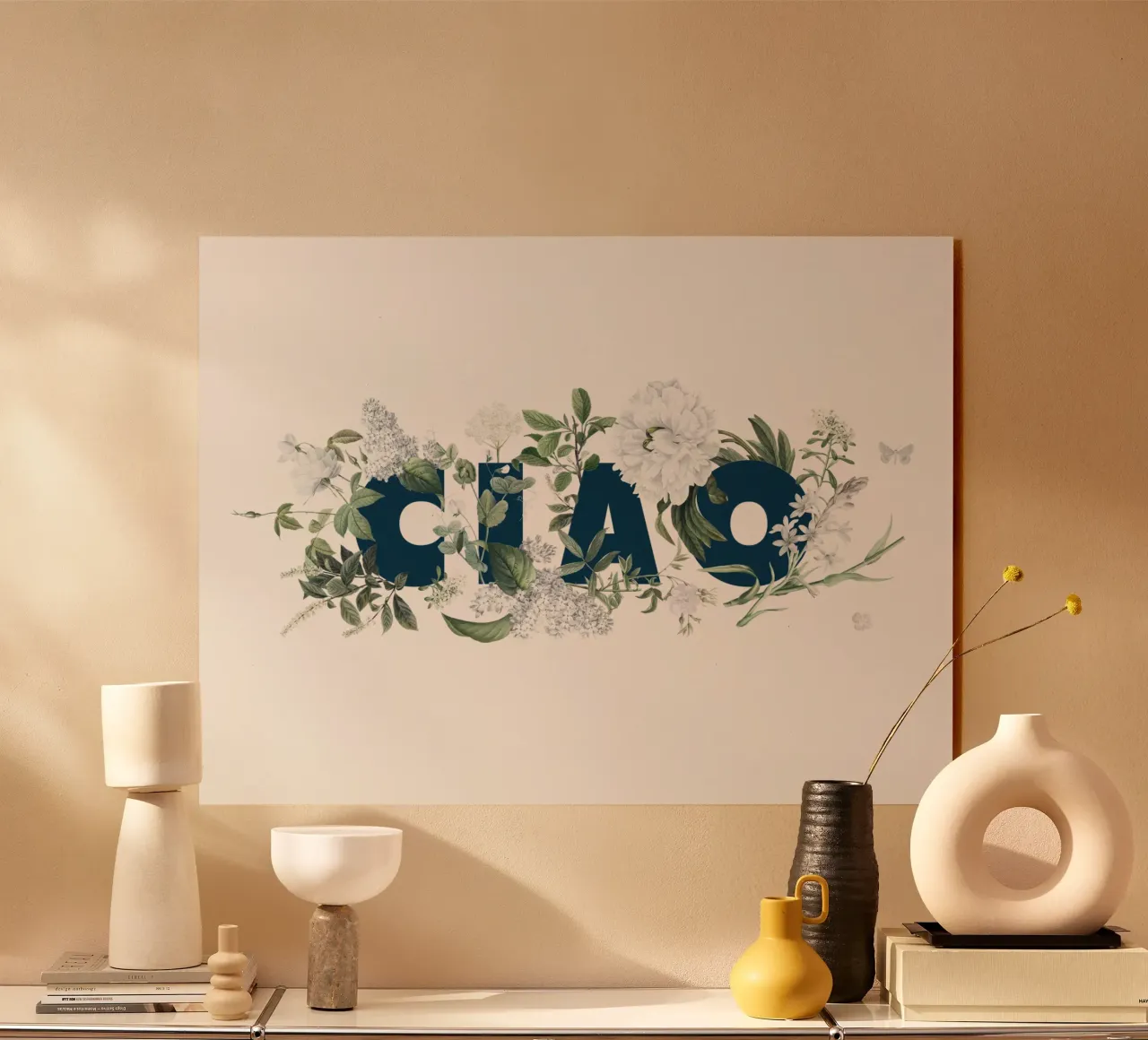 Ciao Fiori e Insetti Blu Bianco plexiglass da Studio Frances M