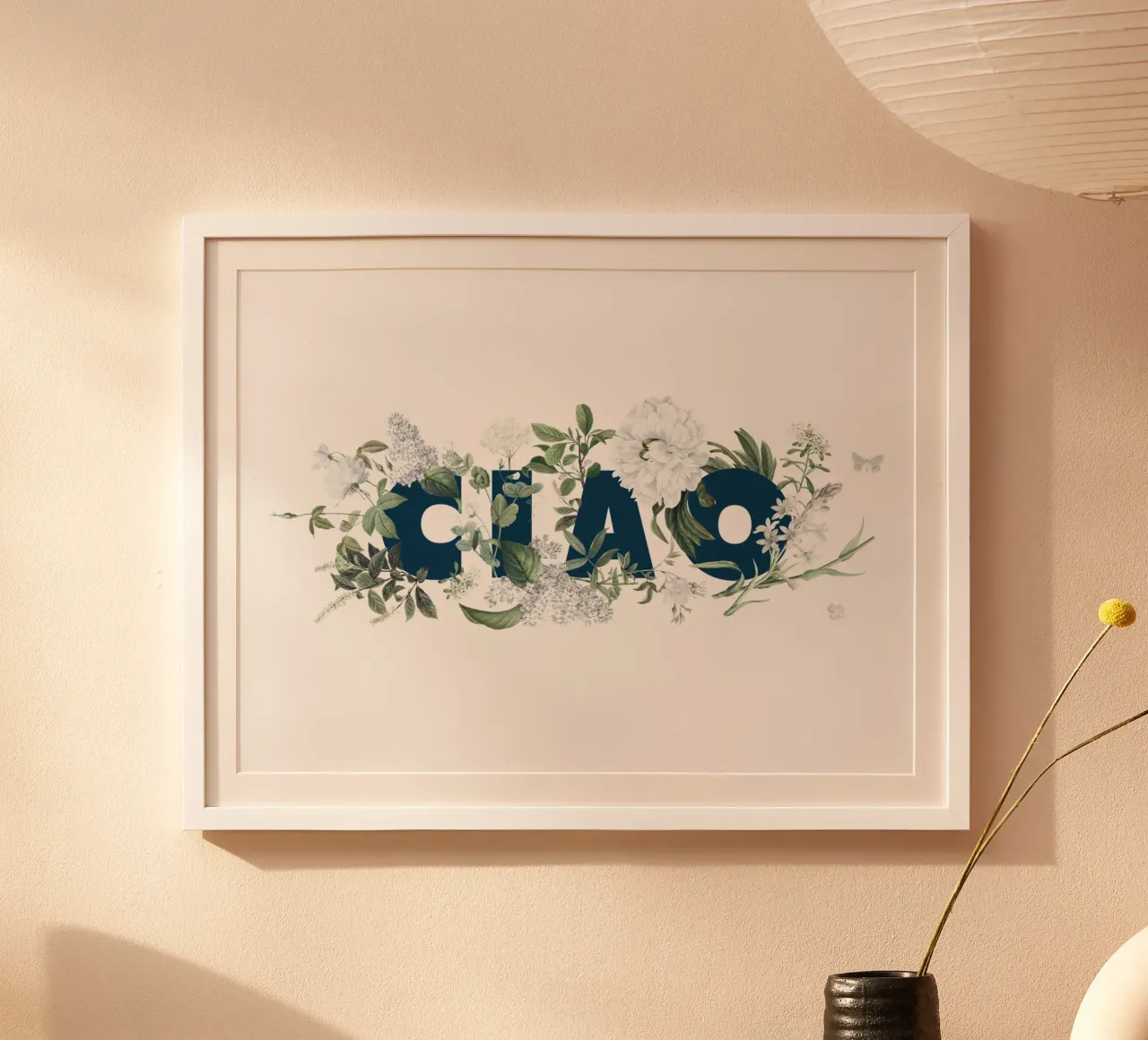 Ciao Fiori e Insetti Blu Bianco carta hahnemühle da Studio Frances M