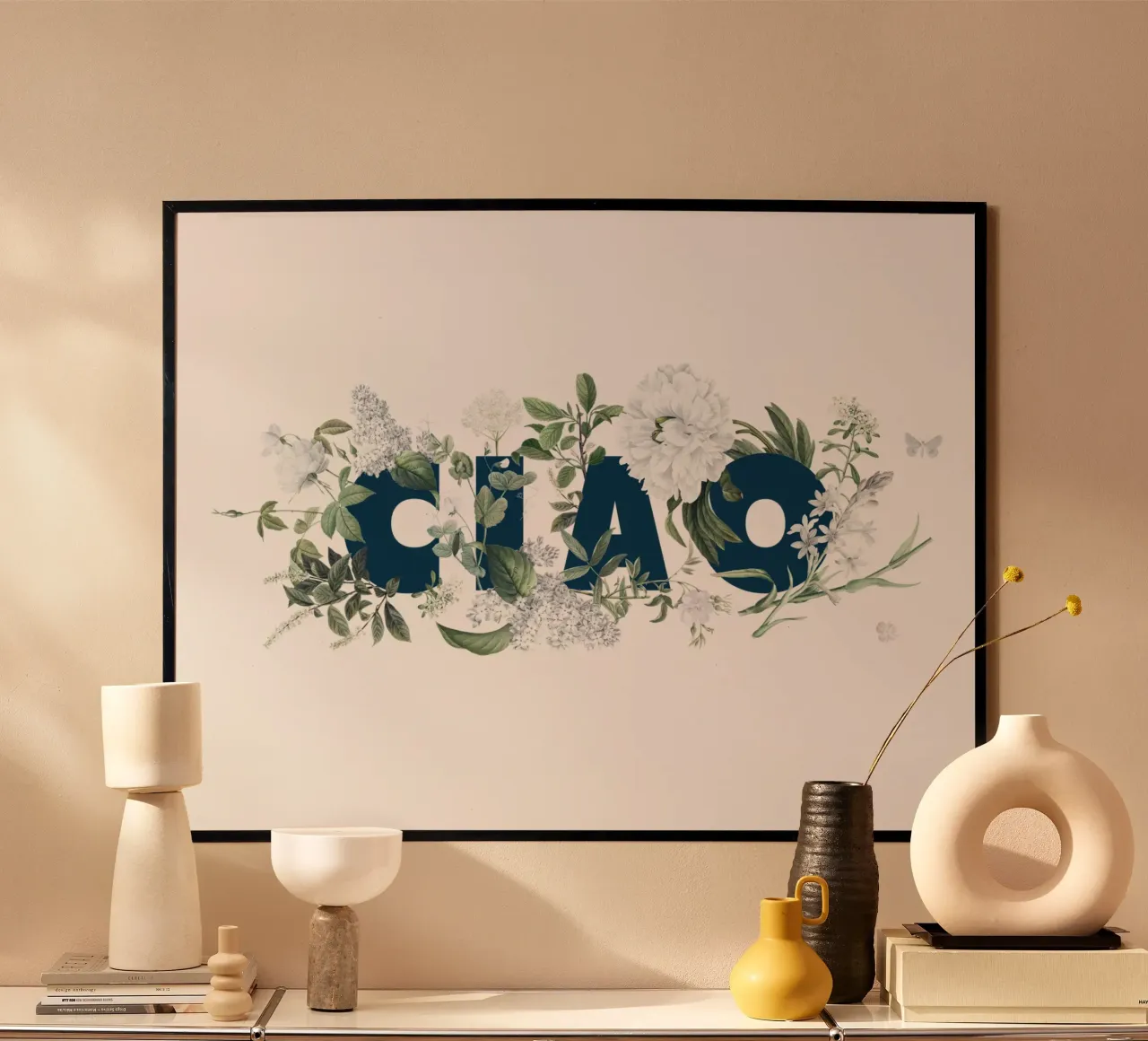 Ciao Fiori e Insetti Blu Bianco carta hahnemühle da Studio Frances M