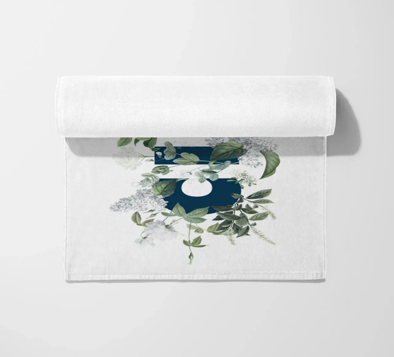 Ciao Fiori e Insetti Blu Bianco telo mare da Studio Frances M