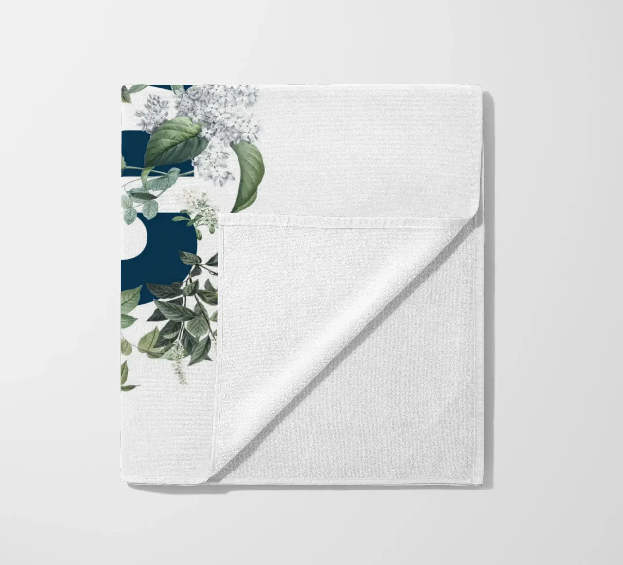 Ciao Fiori e Insetti Blu Bianco telo mare da Studio Frances M