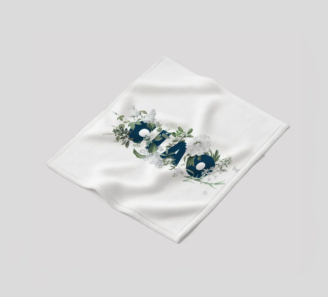 Ciao Fiori e Insetti Blu Bianco coperta in pile da Studio Frances M