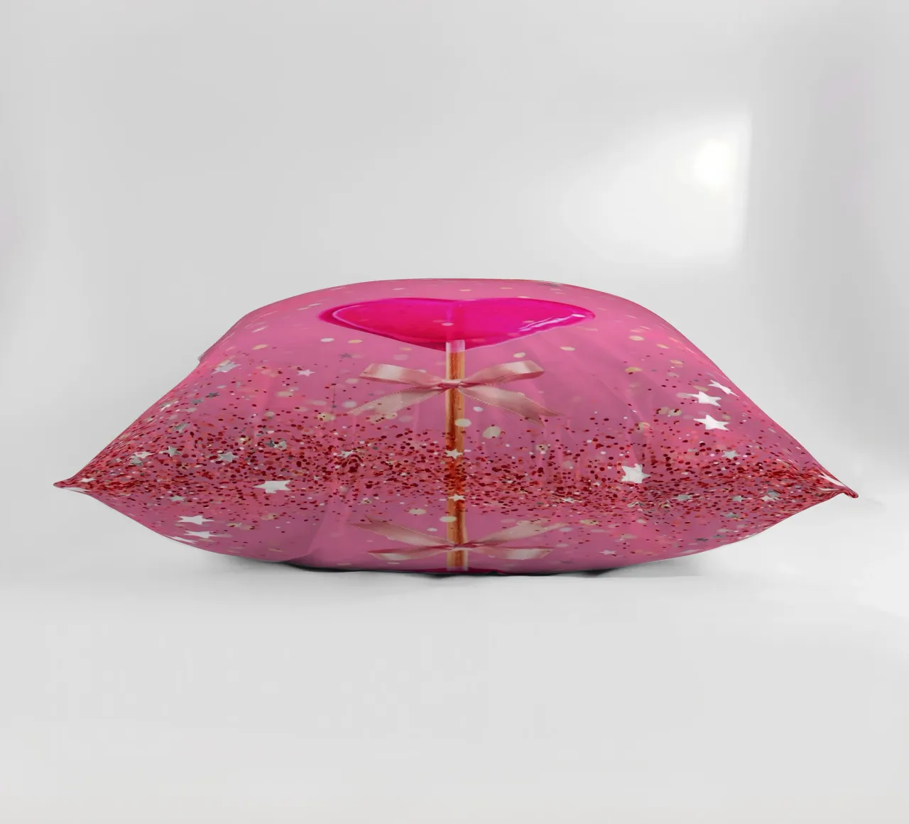 Lecca lecca lecca rosa con cuore e stelle cuscino da cafelab