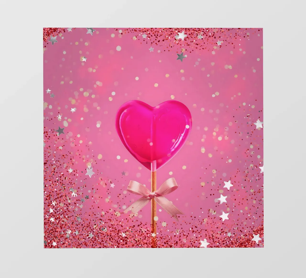 Lecca lecca lecca rosa con cuore e stelle pellicola backlit da cafelab