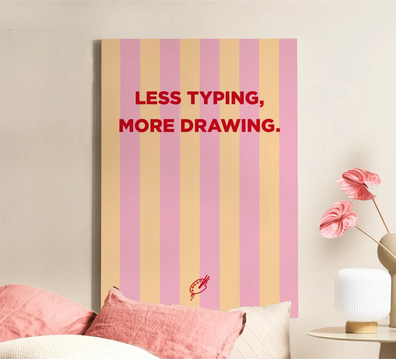 Less typing, more drawing. tela da Art Fart