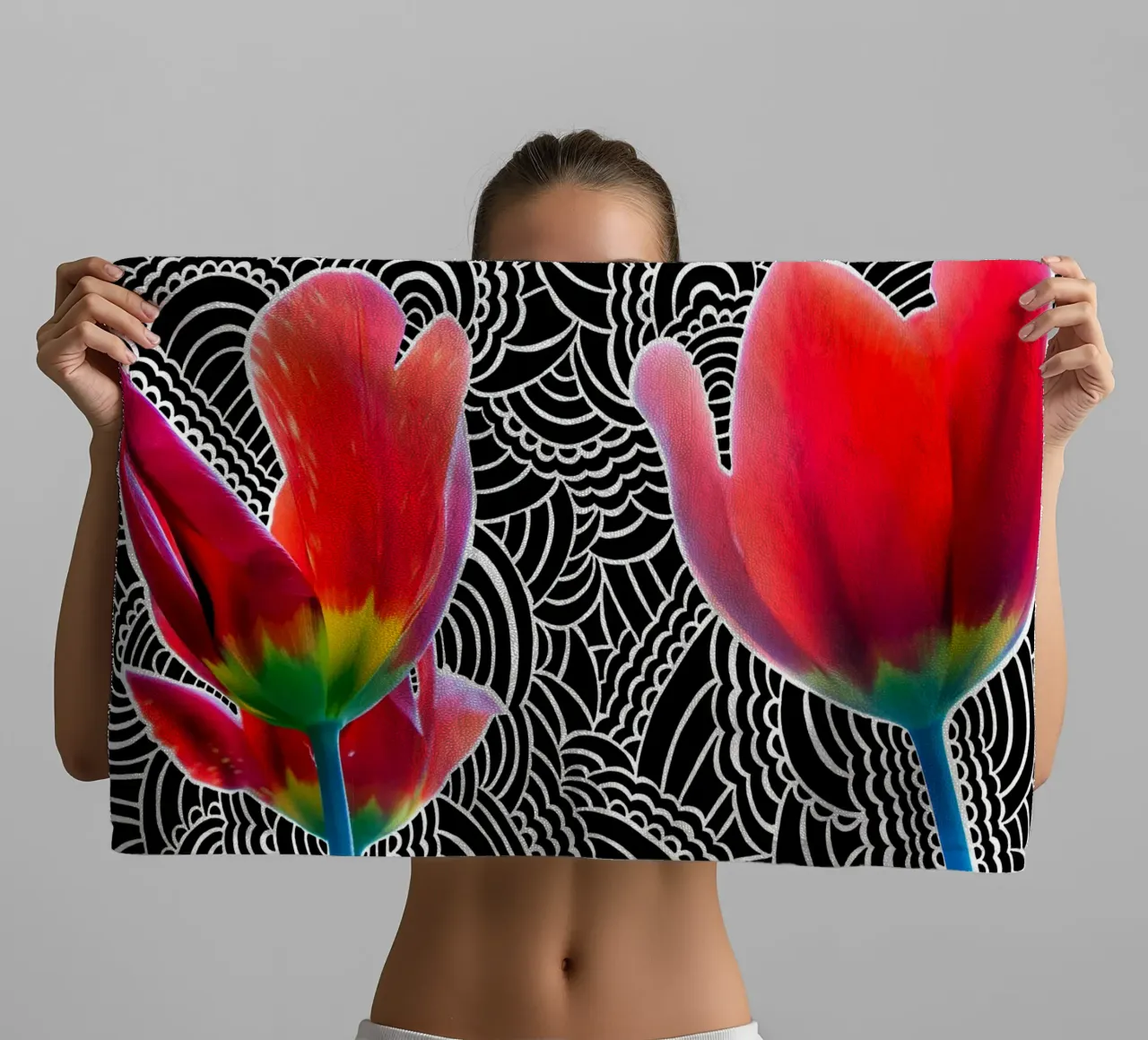 Tulip Drawing Meditation asciugamano da bagno da KP Design