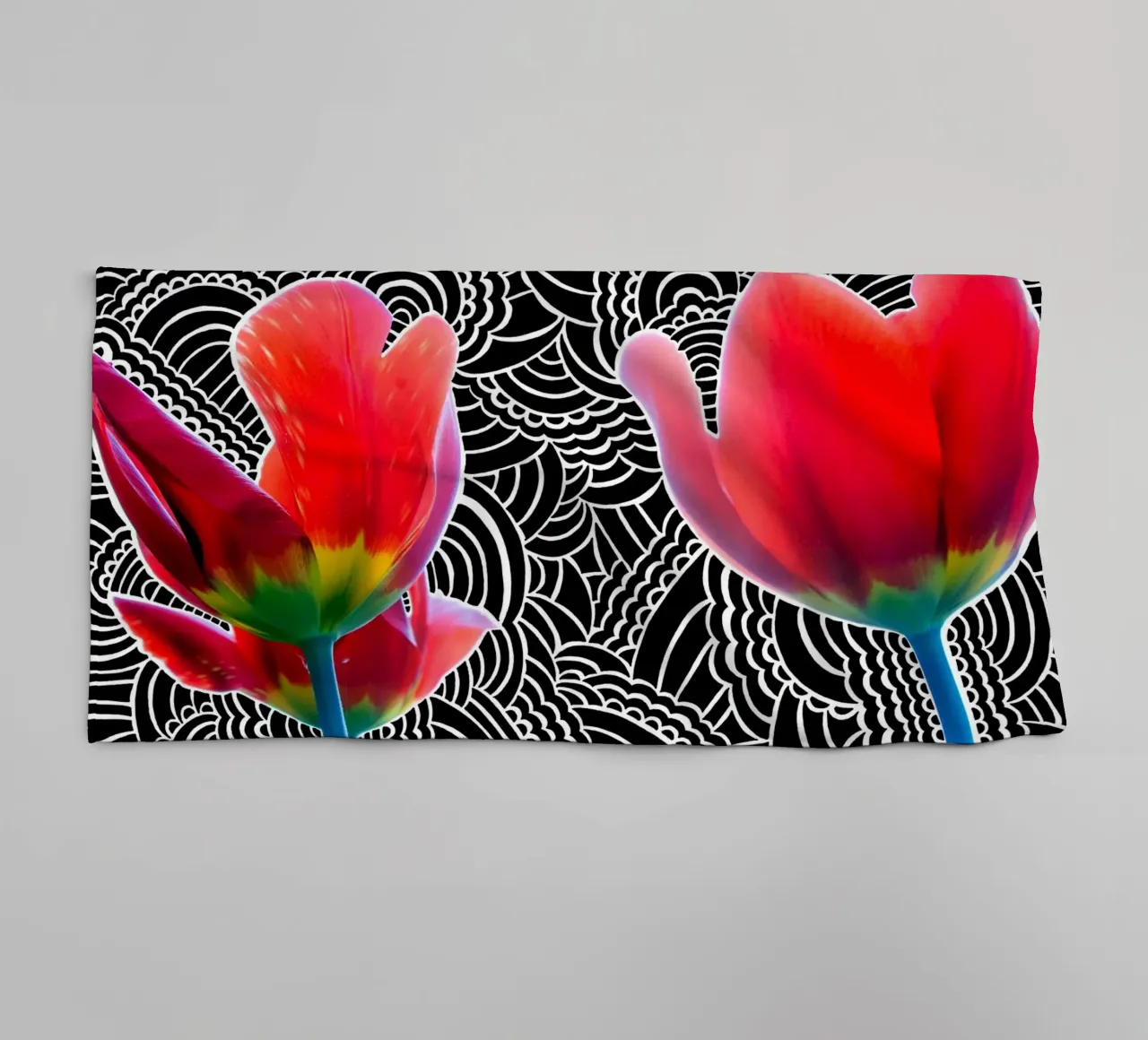 Tulip Drawing Meditation asciugamano da bagno da KP Design