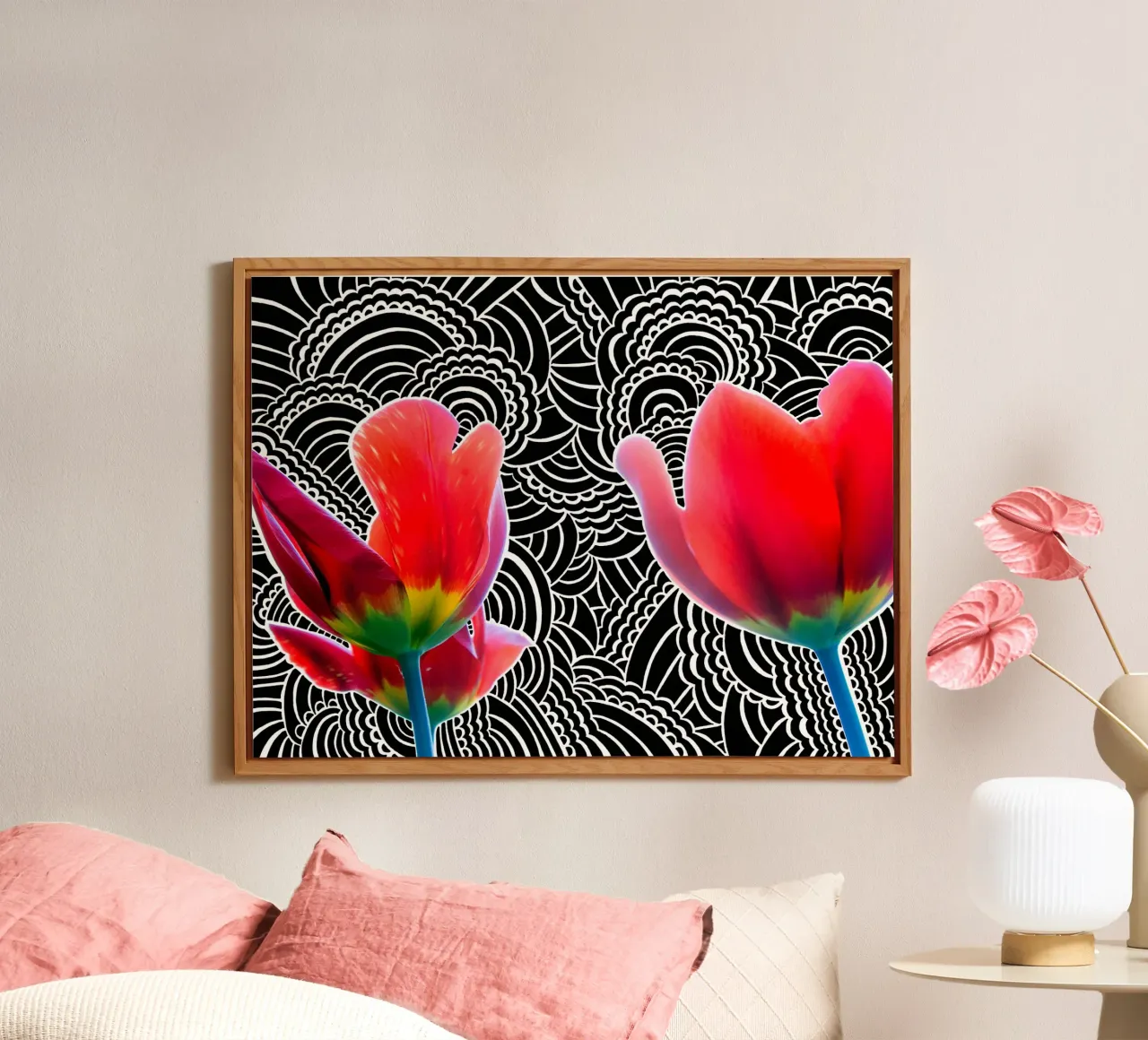 Tulip Drawing Meditation alluminio dibond da KP Design