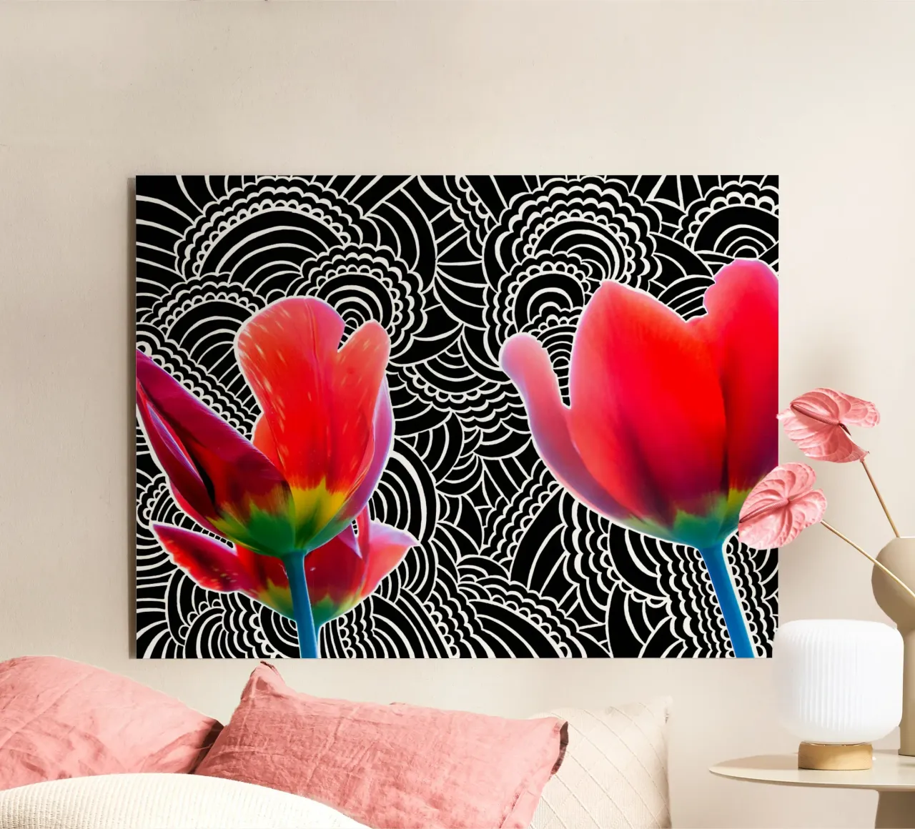 Tulip Drawing Meditation alluminio dibond da KP Design