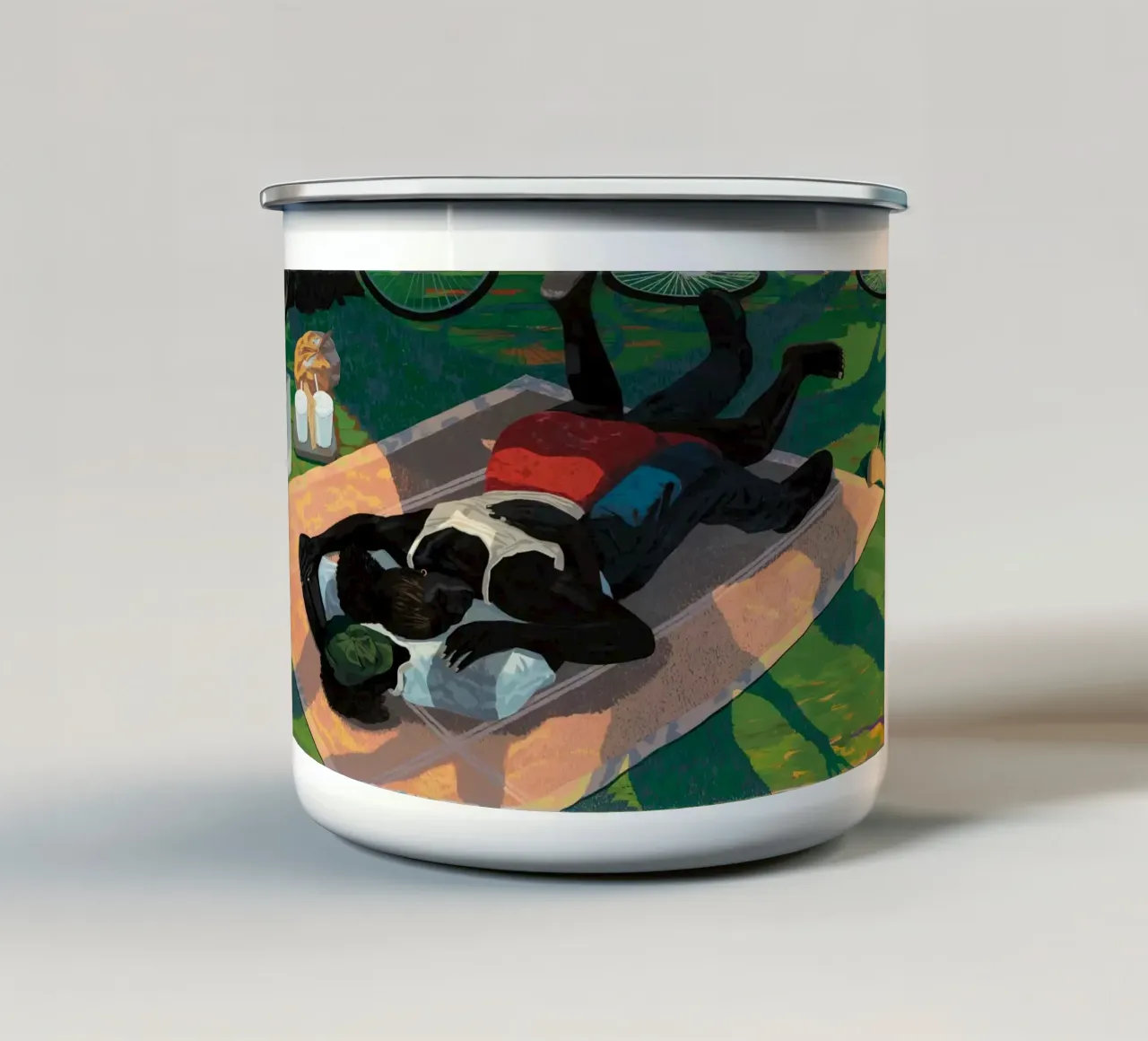 coppia di coperte tazza in smalto da carol shop