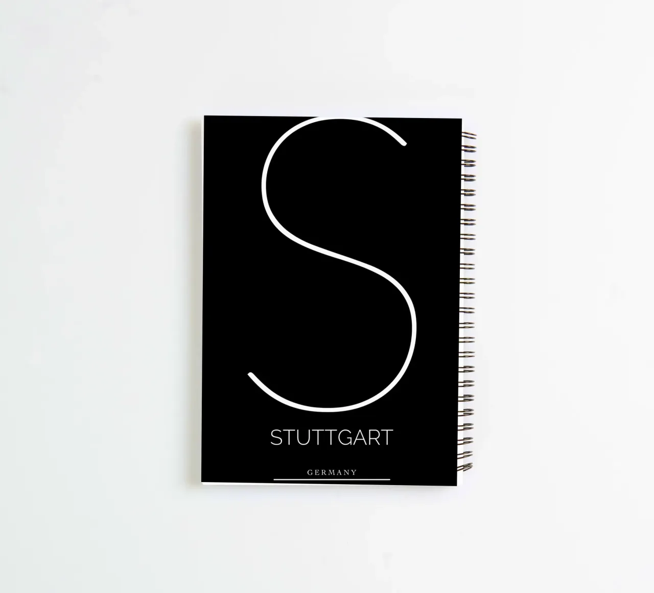 STUTTGART -  black spiral notebook by CityLights