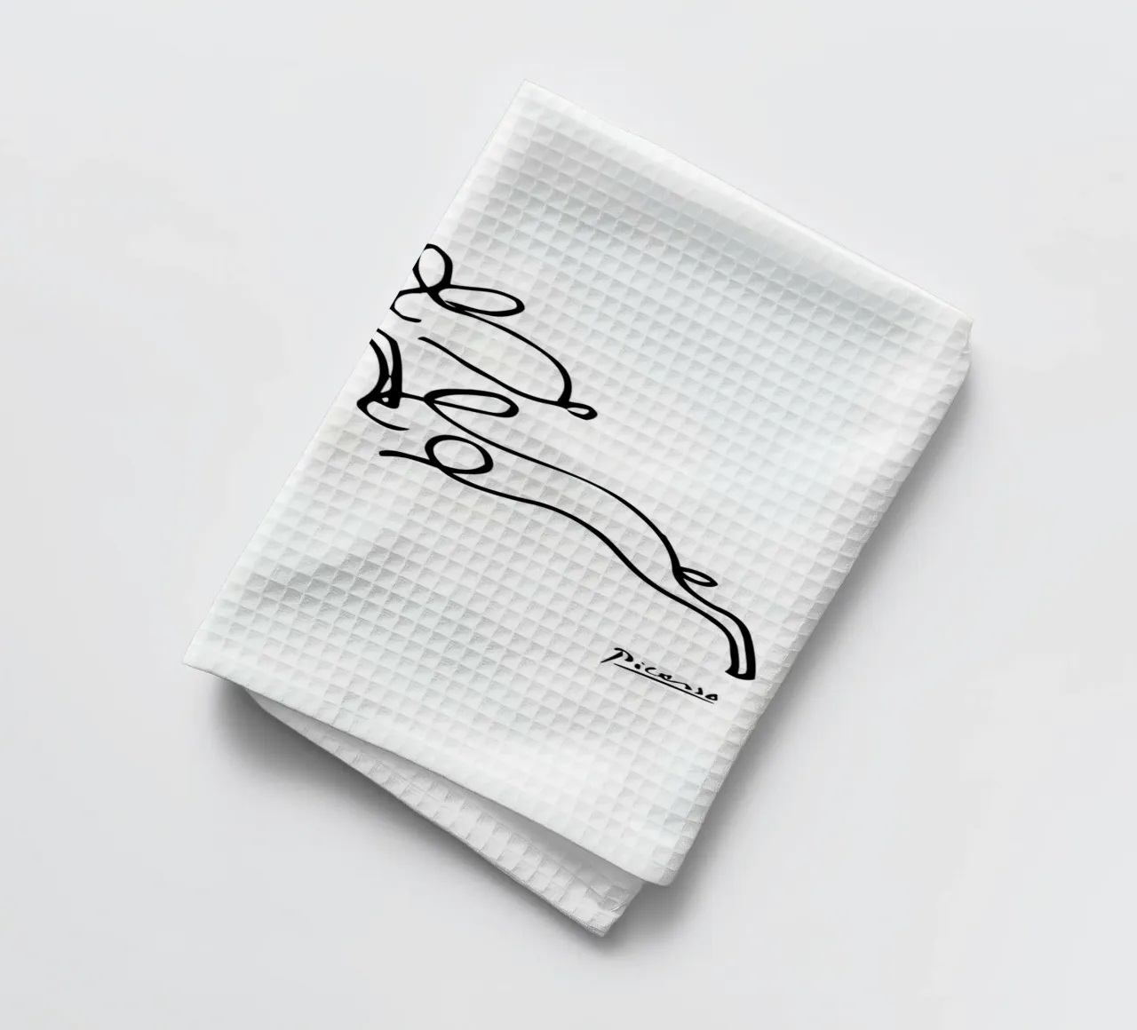 Dessin au trait des lapins de Picasso torchon de Mrs.Allen