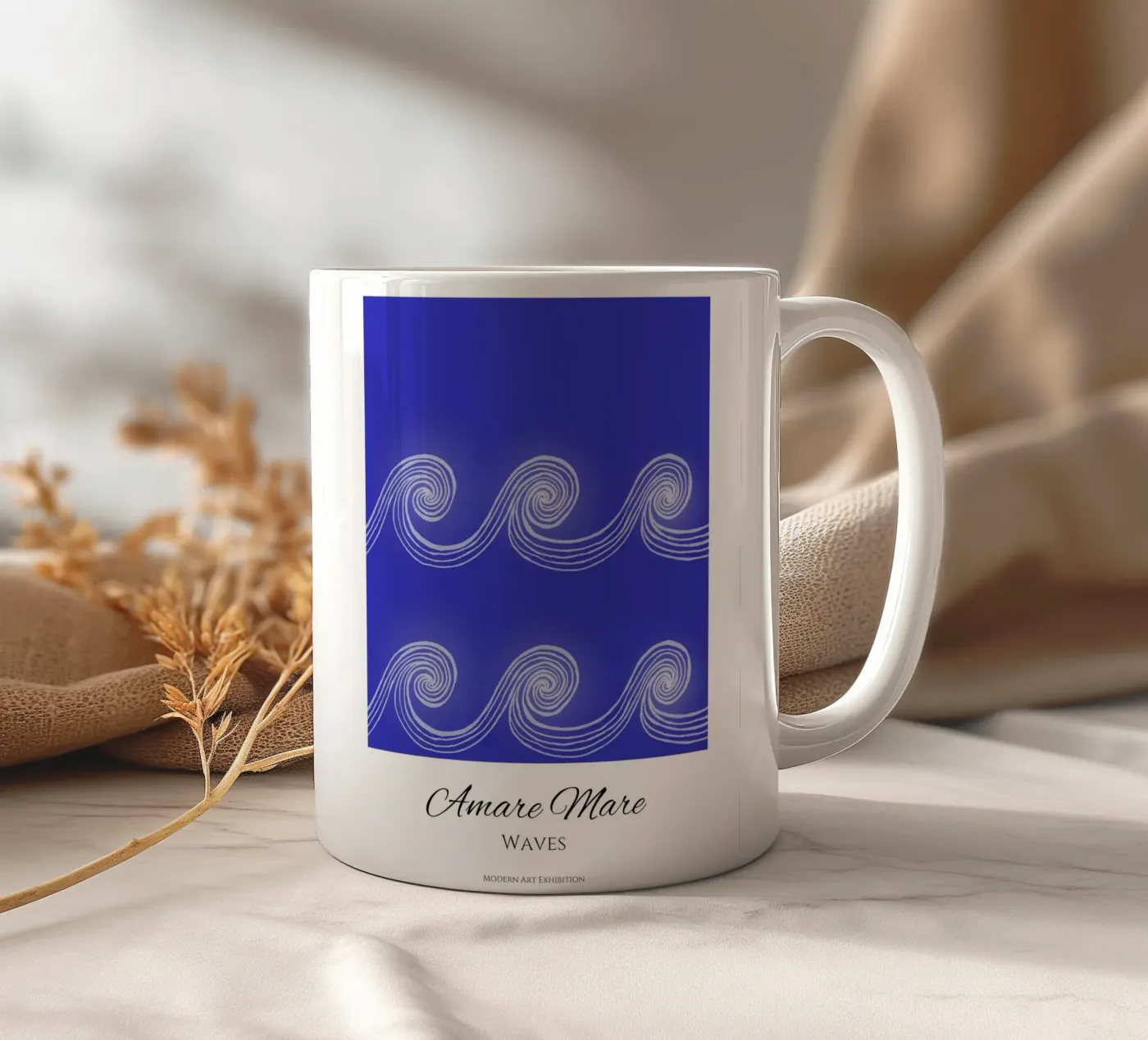 Amare Mare - Waves tazza in ceramica da PaperLine Art