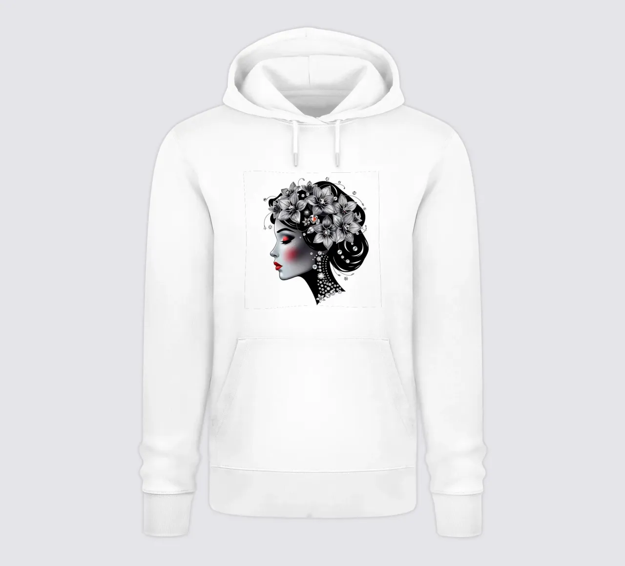 Donna con copricapo di fiori felpa con cappuccio da BenCoStyle